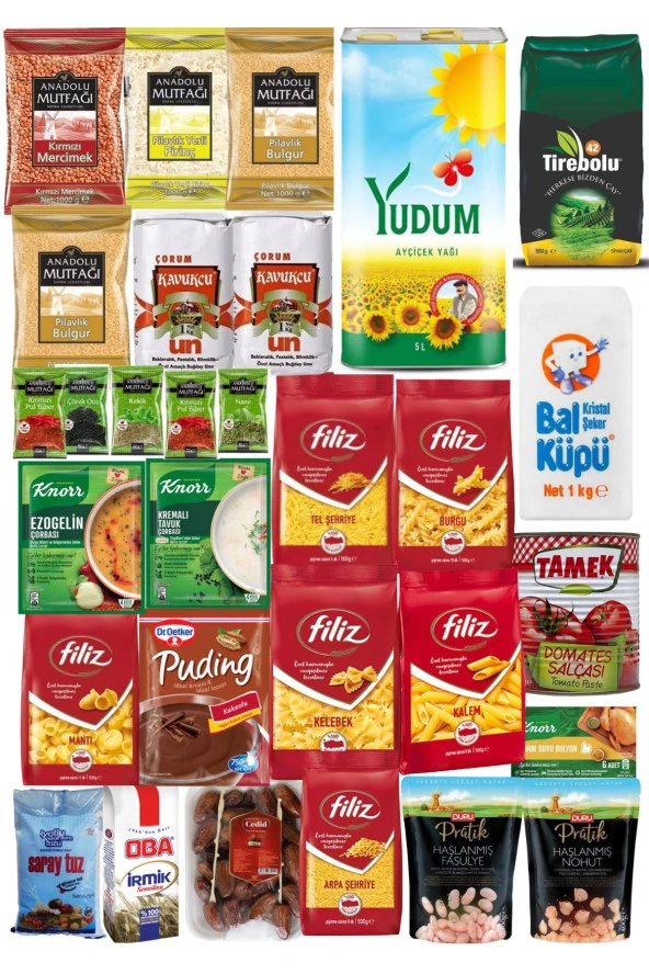 YUDUM Ayciçek Yağı 5 Lt Ramazan Paketi Kumanya Yardım Gıda Erzak Kolisi Lüks Paket 30 Parça Ürün ürün görseli 1