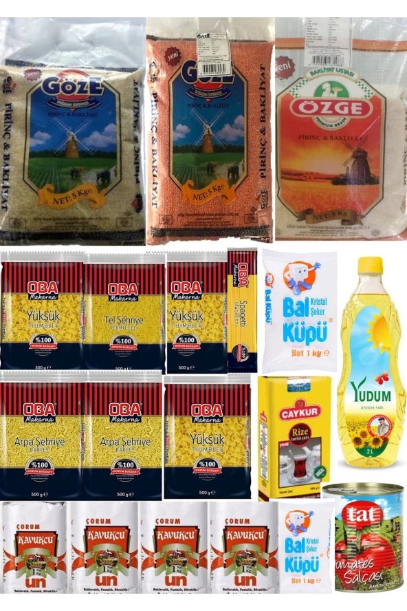 YUDUM Temel Gıda Kolisi 19 Ürün 28 Kg Ramazan Paketi Kumanya Yardım Erzak Gıda Kolisi Mega Koli 28 Kg ürün görseli 1