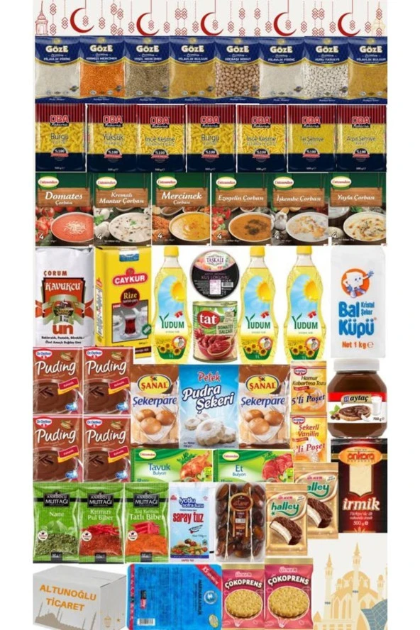 YUDUM Ramazan Paketi Kumanya Yardım Erzak Gıda Kolisi Süper Mega Paket 52 Parça Ürün ürün görseli 1