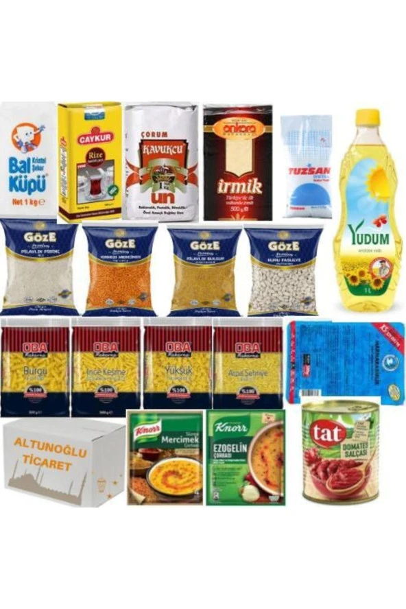 YUDUM Ramazan Paketi Kumanya Yardım Erzak Gıda Kolisi 18 Parça Ürün ürün görseli 1