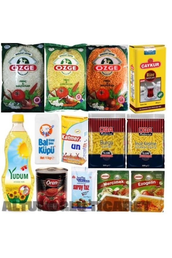 YUDUM Ekonomik Erzak Paketi Kumanya Ramazan Paketi 13 Parça ürün görseli 1