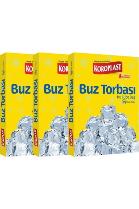 KOROPLAST Buz Torbası 196 Küp Buz 3 Paket ürün görseli 1