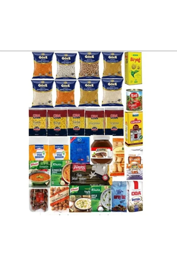 BİRYAĞ Ramazan Paketi Kumanya Yardım Gıda Erzak Kolisi Mega Paket 26 Parça Çeşit 24,6 Kg ürün görseli 1