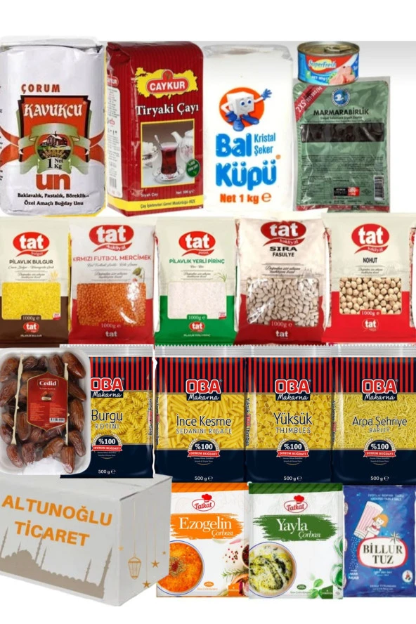 TAT Ramazan Paketi Kumanya Yardım Gıda Erzak Kolisi 18 Parça Ürün Ekonomik Paket ürün görseli 1