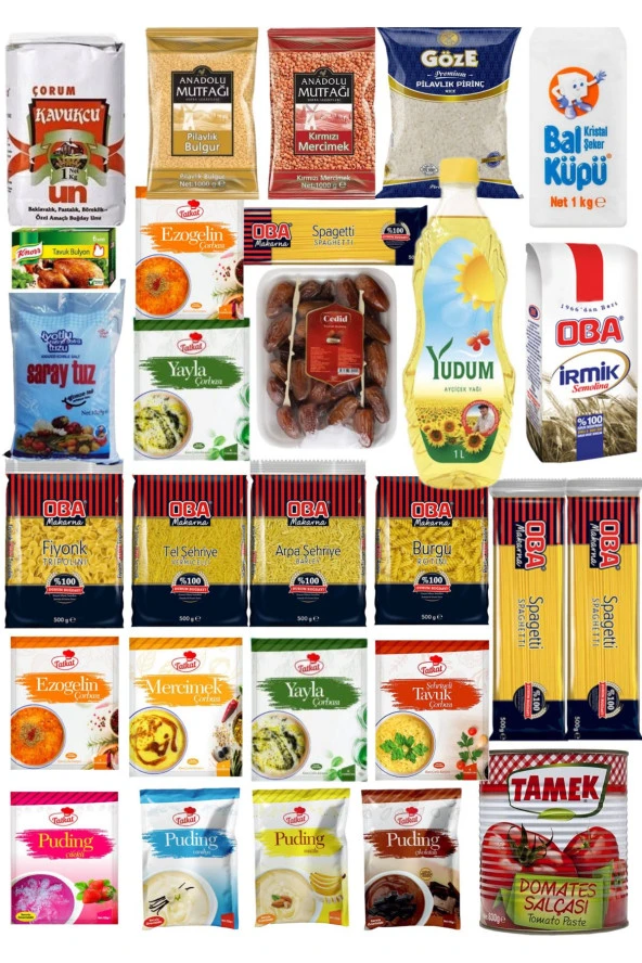 YUDUM Ramazan Paketi Kumanya Yardım Gıda Erzak Kolisi Lüks Paket 28 Parça Ürün ürün görseli 1