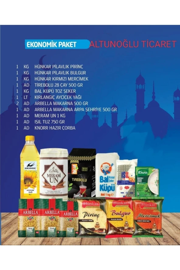 RAMAZAN PAKETİ Kumanya Yardım Erzak Gıda Kolisi Ekonomik Paket ürün görseli 1
