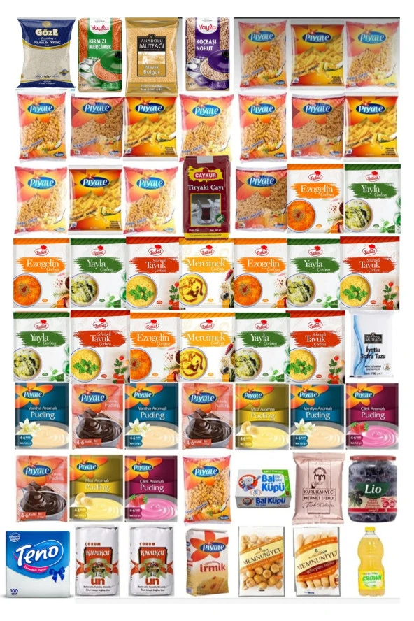 PİYALE Ramazan Paketi Kumanya Yardım Gıda Erzak Kolisi Mega Paket 56 Parça Ürün ürün görseli 1