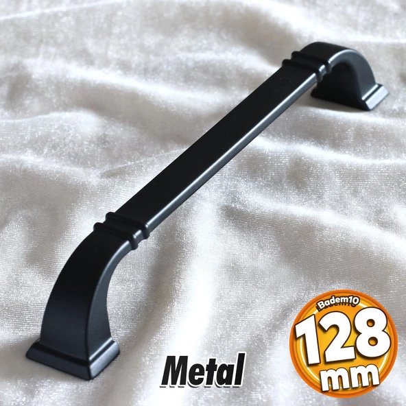 Roma Kulp Mobilya Mutfak Dolabı Çekmece Dolap Kulpları Kapak Kulpu Kulbu Siyah 128 Mm-12.8 Cm Metal ürün görseli 1