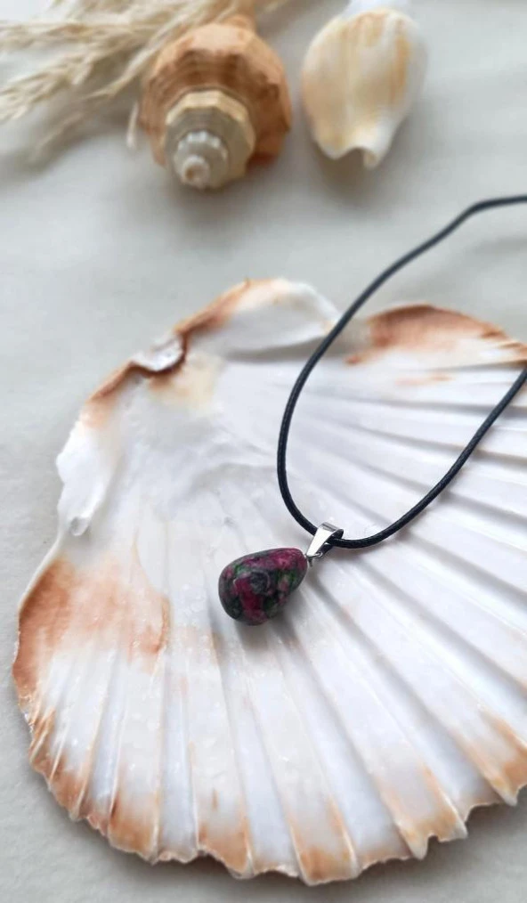 Kolye Gerdanlık Yoga Reiki Doğal Zoizit Taşı Kadın Takı Hediye ürün görseli 1