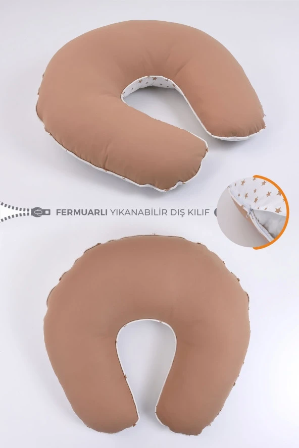 Umaybebek Emzirme Yastığı Minderi - %100 Pamuk - Kahve- ürün görseli 1
