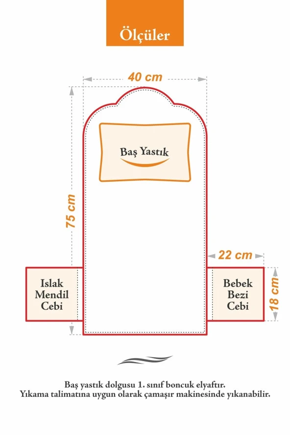 Umaybebek Alt Açma Minderi - Çantalı - Sarı- - Resim 4
