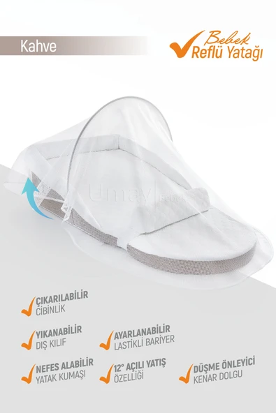 Umaybebek Umay Bebek Reflü Yatağı, Bebek Yatak - Dokuma Kahve-Dokuma Kahve ürün görseli 1