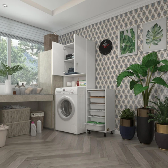 Kenzlife çamaşır makinesi dolabı sinemsepet byz 06 lı banyo arkalıksız kurutma bulaşık ürün görseli 1