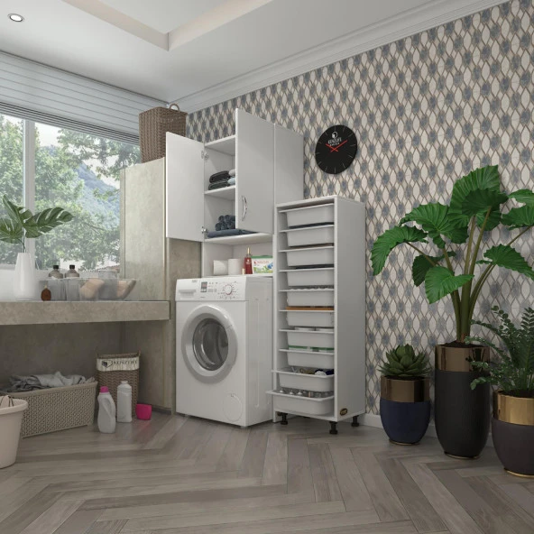 Kenzlife çamaşır makinesi dolabı sinemsepet byz 10 lu banyo arkalıksız kurutma bulaşık ürün görseli 1