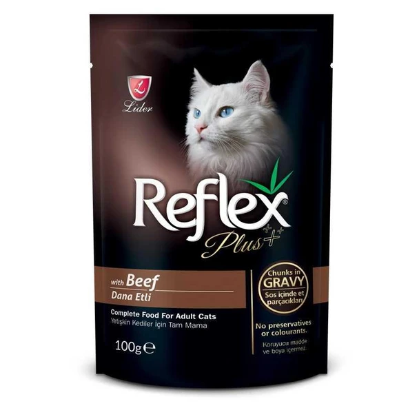 Reflex Plus Biftekli Gravy Soslu Kedi Konservesi 100 Gr ürün görseli 1