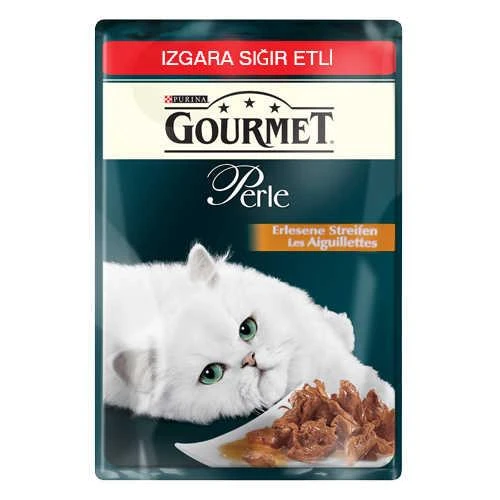 Gourmet Perle Izgara Sığır Etli Yaş Kedi Maması 85 gr ürün görseli 1