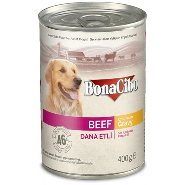 Bonacibo Soslu Dana Etli Yaş Yetişkin Köpek Maması 400 GR ürün görseli 1