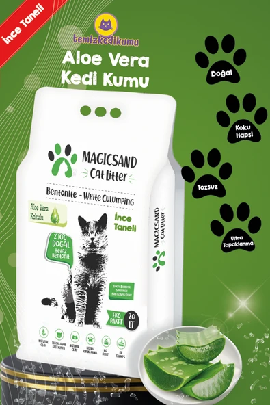 Magicsand Cat Litter Aloe vera Kedi Kumu İnce Taneli 20 lt ürün görseli 1