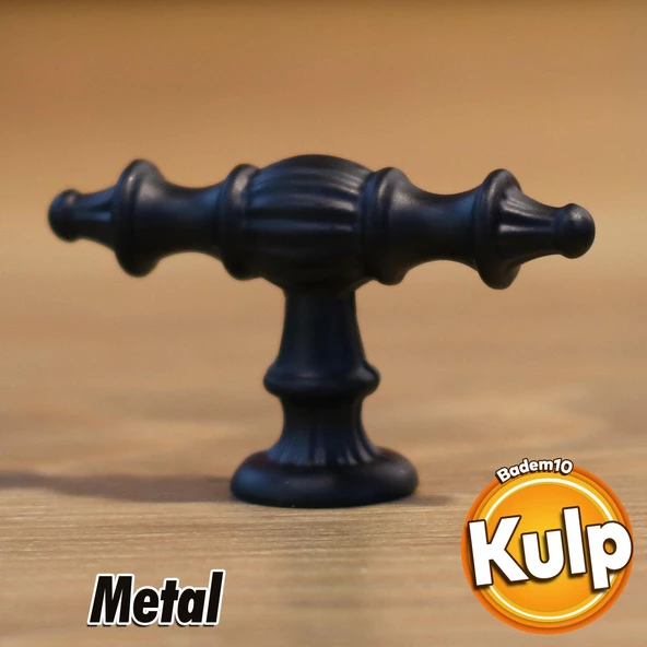 Şehzade Kulp Düğme Mobilya Mutfak Dolabı Çekmece Dolap Kulpları Kapak Kulpu Kulbu Siyah Metal ürün görseli 1