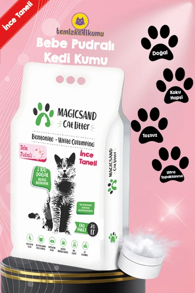 Magicsand Cat Litter Bebe Pudralı Kedi Kumu 20 Lt İnce Taneli ürün görseli 1