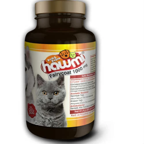 Hawmi Fairycoat 1000 Mg Kedi ve Köpekler İçin Tüy Deri Geliştirici Yağ Karışımı ürün görseli 1