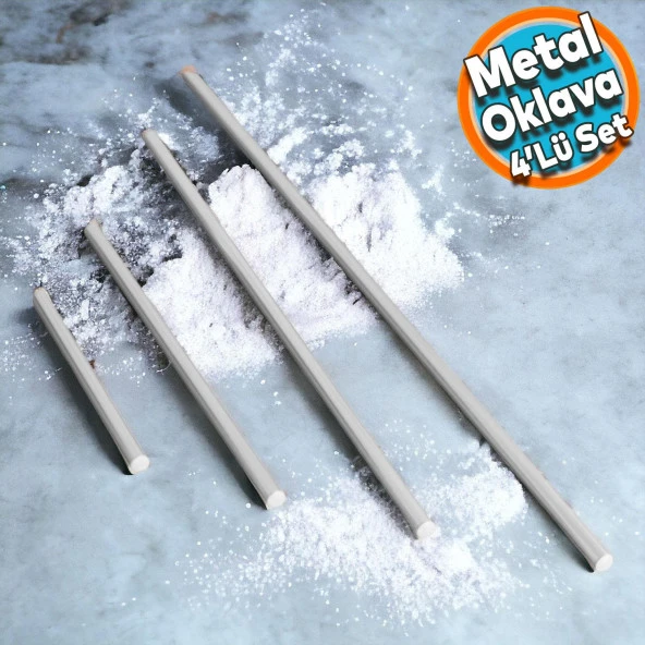 Alüminyum Metal Oklava 4'lü Set Börek Hamur Yufka Açma Silindir Yuvarlak (99-74-49-29) Uzun Kısa Mutfak Araç ürün görseli 1