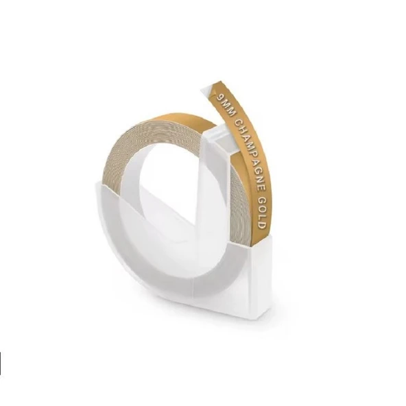 3D Kabartma Yapışkanlı Şerit Etiket MoTEX_E-101 - Dymo_JUNİOR+OMEGA (9mm X 3 metre) 1adet /Champagne GOLD ürün görseli 1