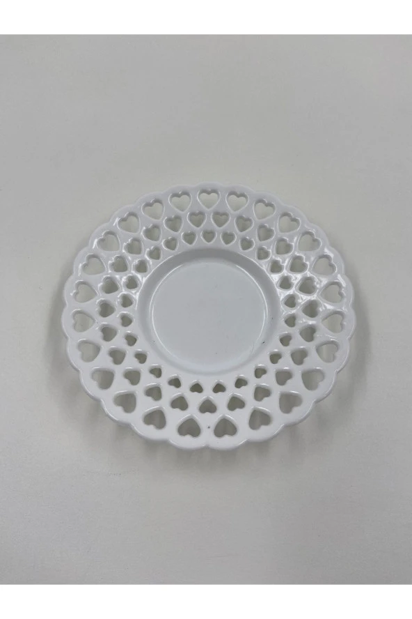 Lüks Örgü, Hasır Modelli Çay Tabağı Plastik. Porselen Görünümlü 6'lı ürün görseli 1
