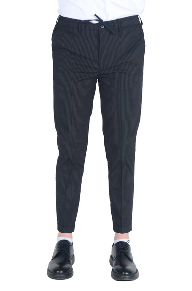 Cengiz İnler Slimfit Erkek Çizgili Gofre Pantolon ürün görseli 1