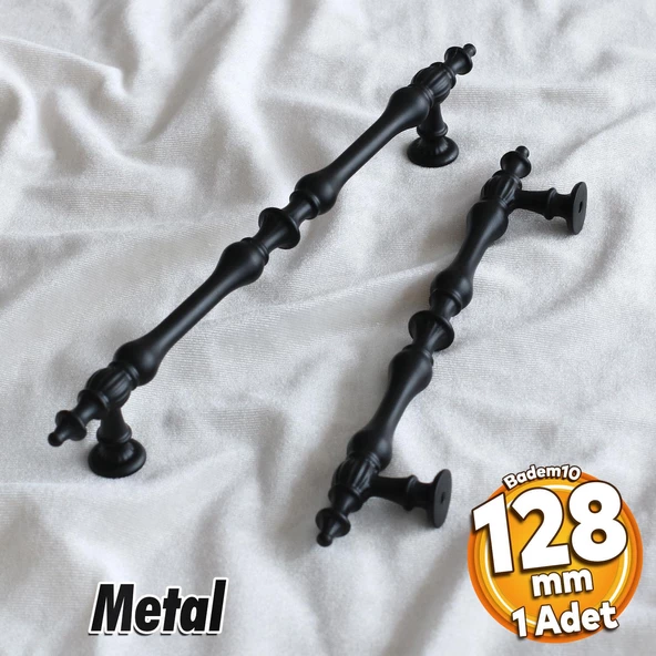 Şehzade Kulp Mobilya Mutfak Dolabı Çekmece Dolap Kulpları Kapak Kulpu Kulbu Siyah 128 mm Metal ürün görseli 1