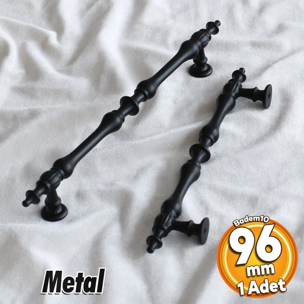 Şehzade Kulp Mobilya Mutfak Dolabı Çekmece Dolap Kulpları Kapak Kulpu Kulbu Siyah 96 mm Metal ürün görseli 1