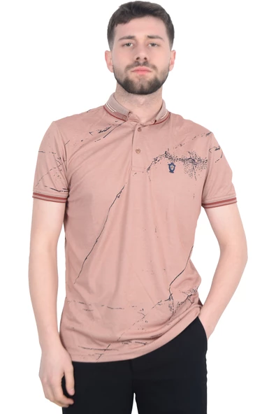 Cengiz İnler Baskı Desenli Erkek Polo Yaka  T-shirt ürün görseli 1