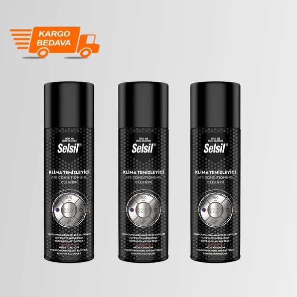 Selsil Arabalar İçin Klima Temizleyici Sprey Üçlü Set - Sigara Ve Kötü Koku Giderici 150 ML ürün görseli 1