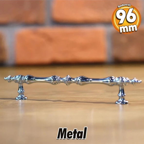 Şehzade Kulp Mobilya Mutfak Dolabı Çekmece Dolap Kulpları Kapak Kulpu Kulbu Krom 96 mm Metal ürün görseli 1
