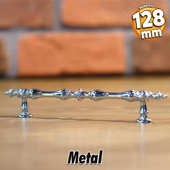 Şehzade Kulp Mobilya Mutfak Dolabı Çekmece Dolap Kulpları Kapak Kulpu Kulbu Krom 128 mm Metal ürün görseli 1