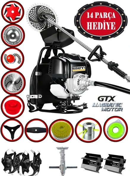 EISENN German 14 In 1 Walther Turbo Seri Arazi Seti Hediyeli Sırt Tırpan Ot Çim Çalı Biçme ürün görseli 1