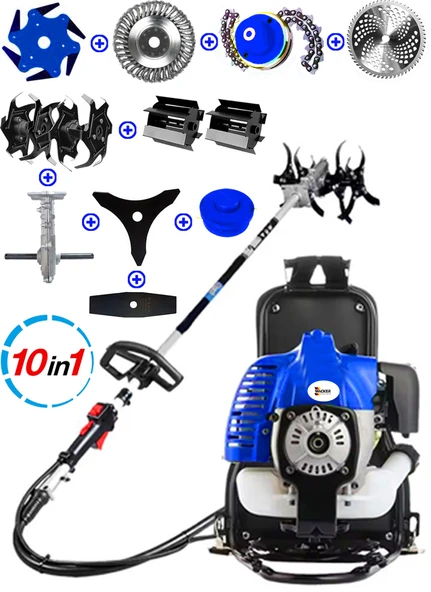 Wacker Pro Germany 10 In 1 F8 Motor Arazi Seti 20 Hp Sırt Tırpan Toprak Eşeleme Akrobat Çapa Aparatı ürün görseli 1