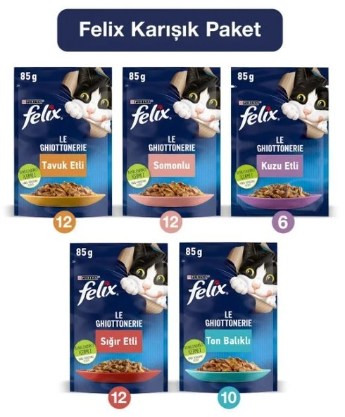 Felix Karışık Yaş Kedi Maması 52 Adet ürün görseli 1
