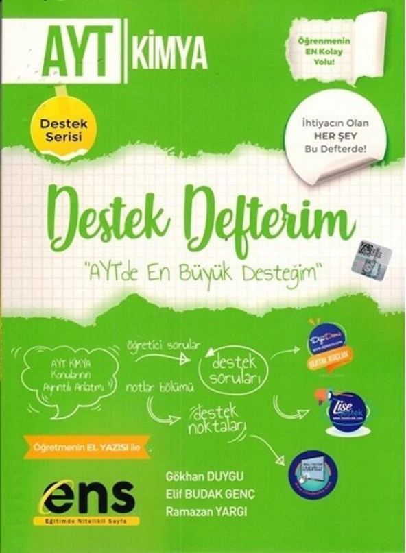 AYT Kimya Destek Defterim ENS Yayıncılık ürün görseli 1