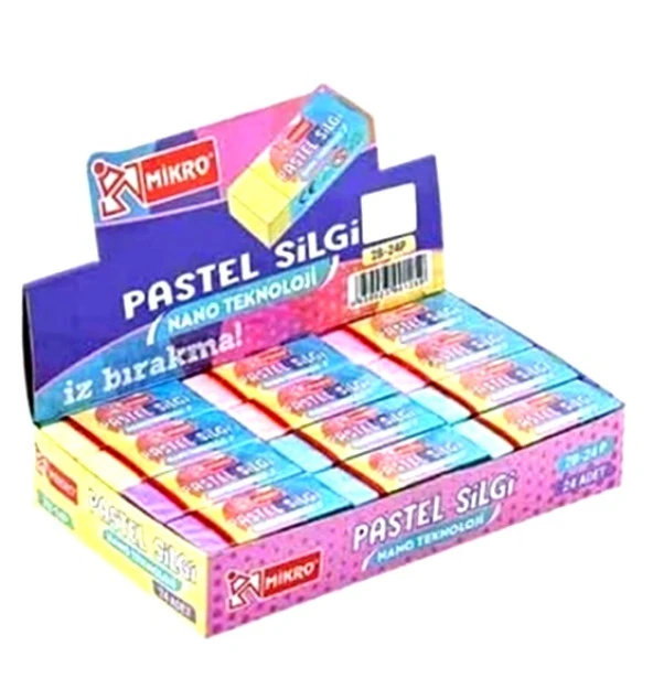 Mikro Silgi Renkli Soft Pastel 2B-24 - 3 adet ürün görseli 1