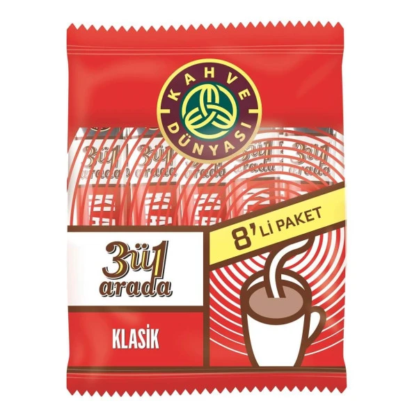 Kahve Dünyası 3 ü 1 Arada Klasik Kahve 8 x 18 gr ürün görseli 1