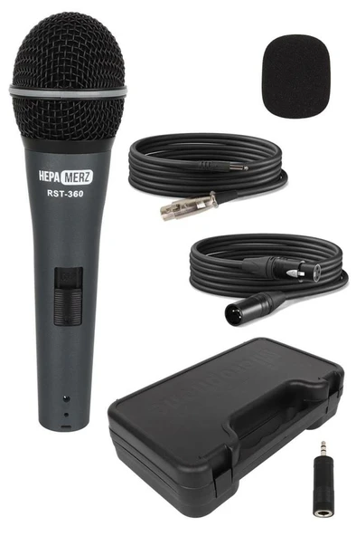 Hepa Merz RST-360 Profesyonel Dinamik Cardioid Kablolu EL Mikrofonu Kaliteli (Çanta ve Full Set) ürün görseli 1