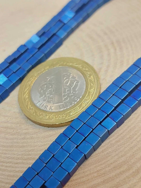 Hematit Taşı Küp Şekilli 3mm Dizi (48112) - Resim 2