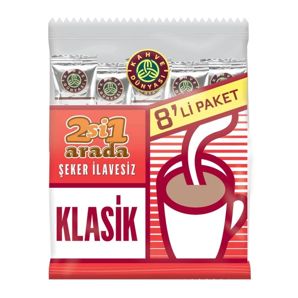 Kahve Dünyası 2 si 1 Arada Klasik Kahve 8 x 12 gr ürün görseli 1