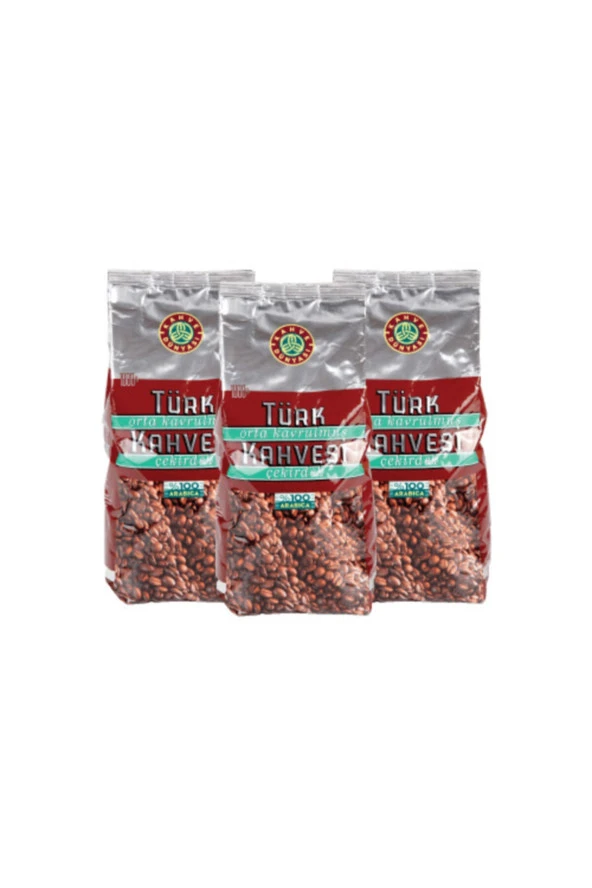 Kahve Dünyası Orta Kavrulmuş Çekirdek Türk Kahvesi %100 Arabica 1kg x 3 Adet ürün görseli 1