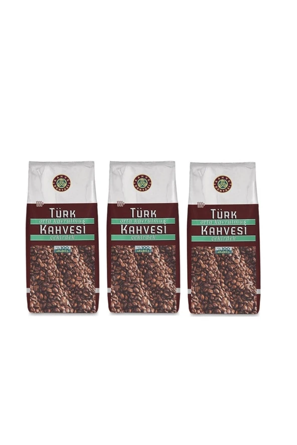 Kahve Dünyası Orta Kavrulmuş Çekirdek Türk Kahvesi %100 Arabica 1kg x 3 Adet ürün görseli 1