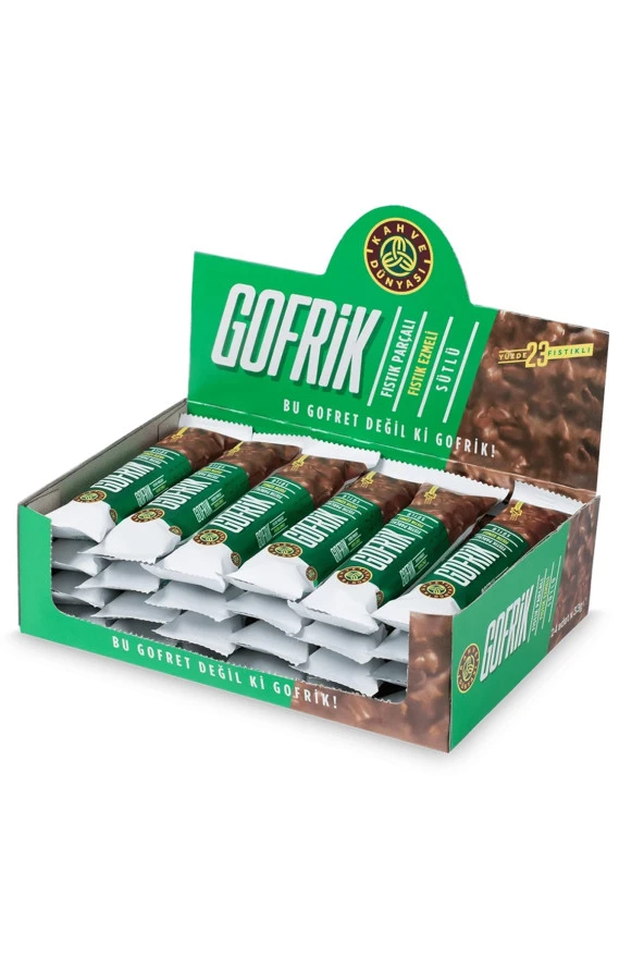 Kahve Dünyası Gofrik Antep Fıstıklı Çikolata 33 gr x 24 Adet ürün görseli 1