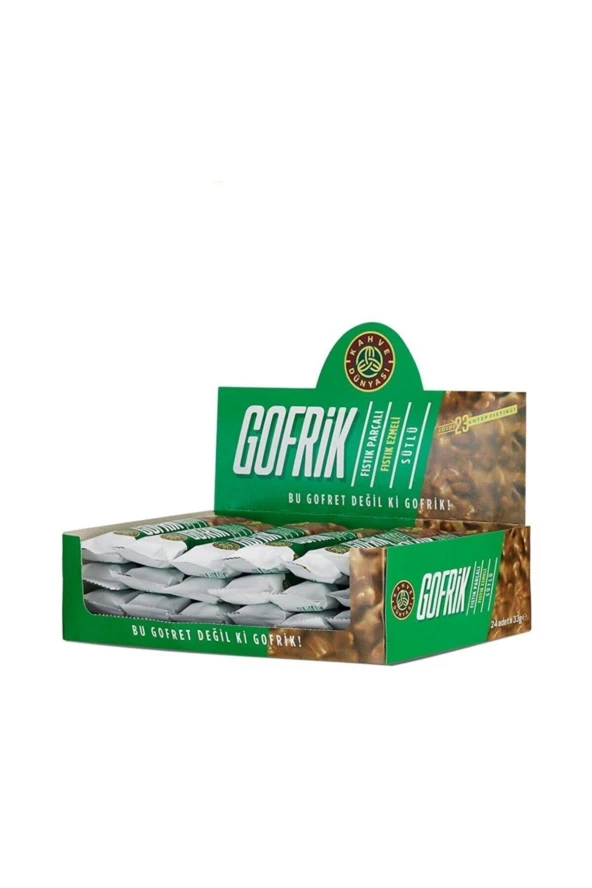 Kahve Dünyası Gofrik Antep Fıstıklı Çikolata 33 gr x 24 Adet ürün görseli 1