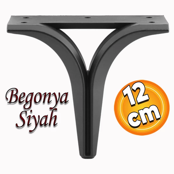 Begonya Lüks Mobilya Kanepe Sehpa Tv Ünitesi Oturma Grubu Koltuk Ayağı Baza Ayakları Siyah 12 Cm ürün görseli 1