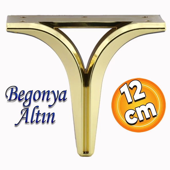 Begonya Lüks Mobilya Kanepe Sehpa Tv Ünitesi Oturma Grubu Koltuk Ayağı Baza Ayakları Altın 12 Cm ürün görseli 1